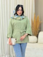 مانتو تک جیب کمردار مهرسانا کد 6803 - تصویر 3