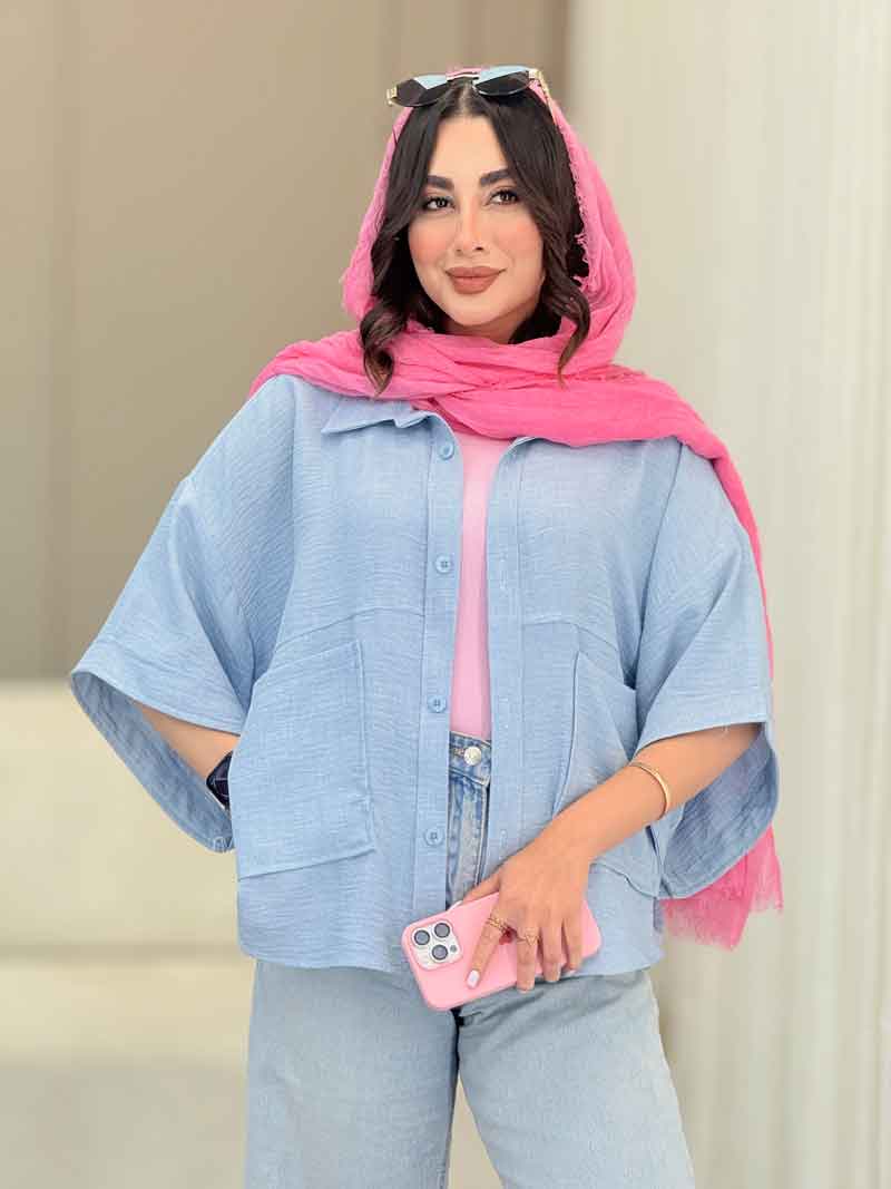 شومیز دو جیب برش دار نیلسا کد 6831 شومیز دو جیب برش دار نیلسا کد 6831