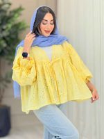 مانتو طرح گل چین دار 6749 - تصویر 5