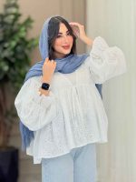مانتو طرح گل چین دار 6749 - تصویر 4