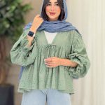 مانتو طرح گل چین دار 6749