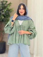 مانتو طرح گل چین دار 6749
