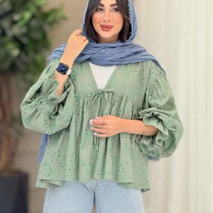 مانتو طرح گل چین دار 6749