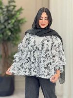 مانتو طرح گل چین دار 6749 - تصویر 17