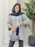 مانتو راه راه سرجیب دوبل کد 6867 - تصویر 3