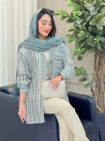 مانتو راه راه سرجیب دوبل کد 6867 - تصویر 15