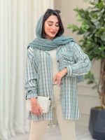 مانتو راه راه سرجیب دوبل کد 6867 - تصویر 17