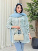 مانتو راه راه سرجیب دوبل کد 6867 - تصویر 10