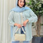 مانتو راه راه سرجیب دوبل کد 6867