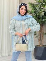 مانتو راه راه سرجیب دوبل کد 6867