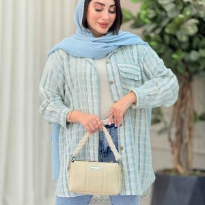 مانتو راه راه سرجیب دوبل کد 6867
