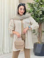 مانتو راه راه سرجیب دوبل کد 6867 - تصویر 7