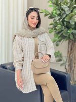 مانتو راه راه سرجیب دوبل کد 6867 - تصویر 2