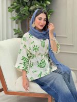 مانتو شومیزی طرح دار کمر گت کد 2898 - تصویر 16