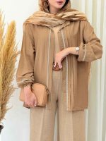 مانتو آستین کش نواردوزی کد 6861 - تصویر 13