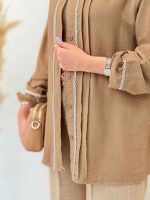 مانتو آستین کش نواردوزی کد 6861 - تصویر 5