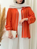 مانتو آستین کش نواردوزی کد 6861 - تصویر 9