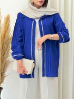 مانتو آستین کش نواردوزی کد 6861 - تصویر 8