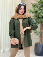 مانتو تک جیب بغل سه دکمه عسل کد 6864 - تصویر 8
