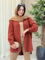 مانتو تک جیب بغل سه دکمه عسل کد 6864 - تصویر 7