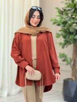 مانتو تک جیب بغل سه دکمه عسل کد 6864 - تصویر 15