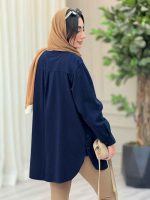 مانتو تک جیب بغل سه دکمه عسل کد 6864 - تصویر 14