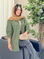 مانتو تک جیب بغل سه دکمه عسل کد 6864 - تصویر 13