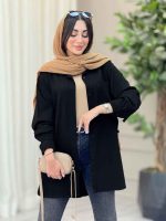 مانتو تک جیب بغل سه دکمه عسل کد 6864 - تصویر 4