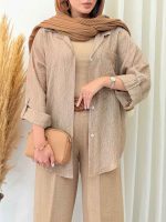 شومیز طرح دار تک جیب تبسم کد 6872 - تصویر 9