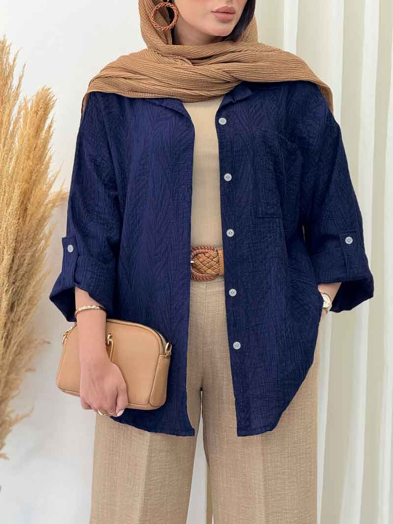 شومیز طرح دار تک جیب تبسم کد 6872 شومیز طرح دار تک جیب تبسم کد 6872