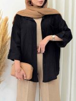 شومیز طرح دار تک جیب تبسم کد 6872 - تصویر 13