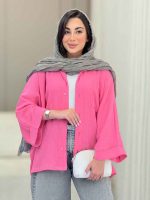 مانتو پانچ آستین پاکتی تک جیب کد 6858 - تصویر 15