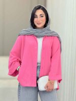 مانتو پانچ آستین پاکتی تک جیب کد 6858 - تصویر 30