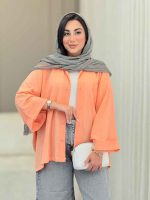 مانتو پانچ آستین پاکتی تک جیب کد 6858