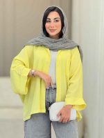 مانتو پانچ آستین پاکتی تک جیب کد 6858 - تصویر 36