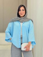 مانتو پانچ آستین پاکتی تک جیب کد 6858 - تصویر 25