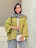 مانتو پانچ آستین پاکتی تک جیب کد 6858 - تصویر 37
