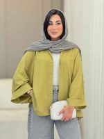 مانتو پانچ آستین پاکتی تک جیب کد 6858 - تصویر 39