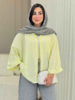 مانتو پانچ آستین پاکتی تک جیب کد 6858 - تصویر 9