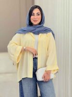 مانتو پانچ آستین پاکتی تک جیب کد 6858 - تصویر 22