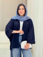 مانتو پانچ آستین پاکتی تک جیب کد 6858 - تصویر 31