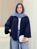 مانتو پانچ آستین پاکتی تک جیب کد 6858 - تصویر 6