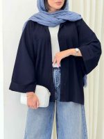 مانتو پانچ آستین پاکتی تک جیب کد 6858 - تصویر 20