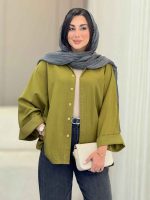 مانتو پانچ آستین پاکتی تک جیب کد 6858 - تصویر 19