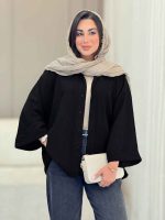 مانتو پانچ آستین پاکتی تک جیب کد 6858 - تصویر 18