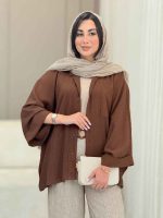 مانتو پانچ آستین پاکتی تک جیب کد 6858 - تصویر 33