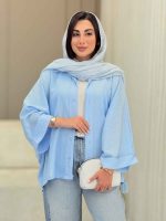 مانتو پانچ آستین پاکتی تک جیب کد 6858 - تصویر 16