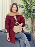 مانتو پشت ژیله برش دار کد 6868 - تصویر 13