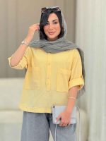 شومیز دو جیب پشت دکمه آیلین کد 6847 - تصویر 18