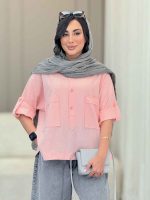 شومیز دو جیب پشت دکمه آیلین کد 6847 - تصویر 29